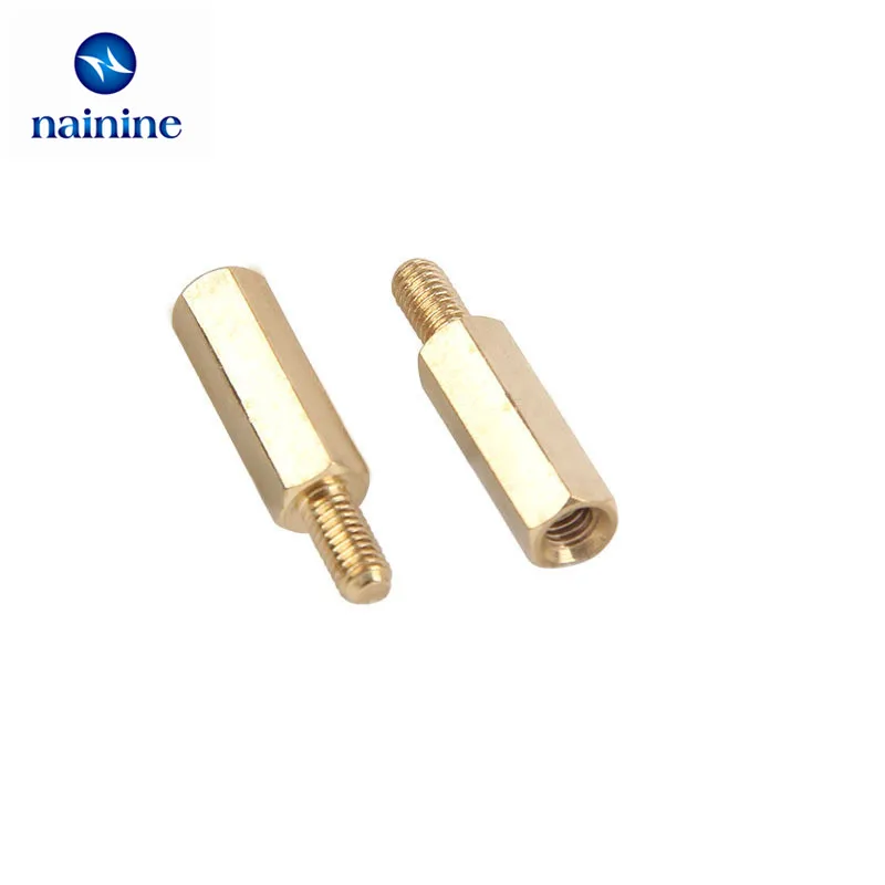 50Pcs M2*L+3mm M2.5/M3*L+6mm Hex head Brass Spacing Screws Threaded Pillar PCB Computer PC Motherboard StandOff Spacer HW040 50pcs lot m3 l 4mm 50mm brass standoff spacer female female m3 l brass threaded spacer hex spacer bssffnnp m3