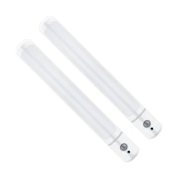

2 Pieces Portable PIR Motion Sensor LED Night Light Cabinet lamp USB Rechargeable Stairs Wardrobe Closet Light