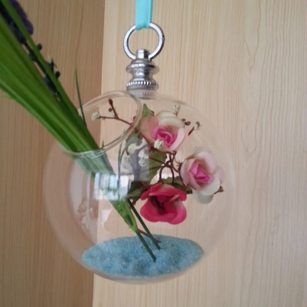 Диаметр = 8 см маленький размер прозрачный стеклянный террариум с одной небольшой открытой стеклянной вазой домашние украшения для свадьбы