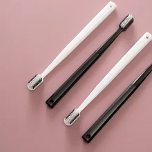 4 шт. зубная щетка с бамбуковым углем, портативная зубная щетка с мягкой щетиной, Экологически чистая щетка, инструменты для ухода за полостью рта, бытовые принадлежности