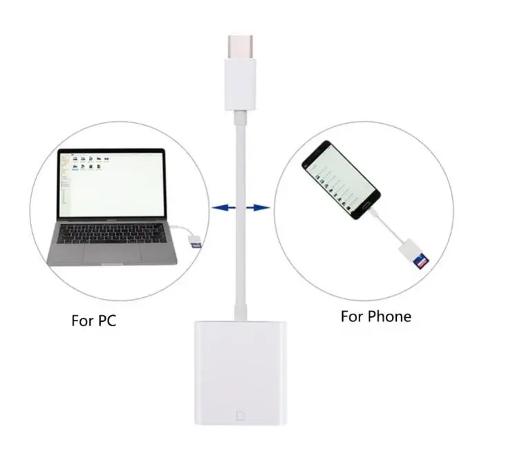 SDXC устройство считывания карт SDHC USB 3,1 type C USB-C sd-карта для камеры считыватель карт type-C OTG для Macbook сотового телефона samsung huawei