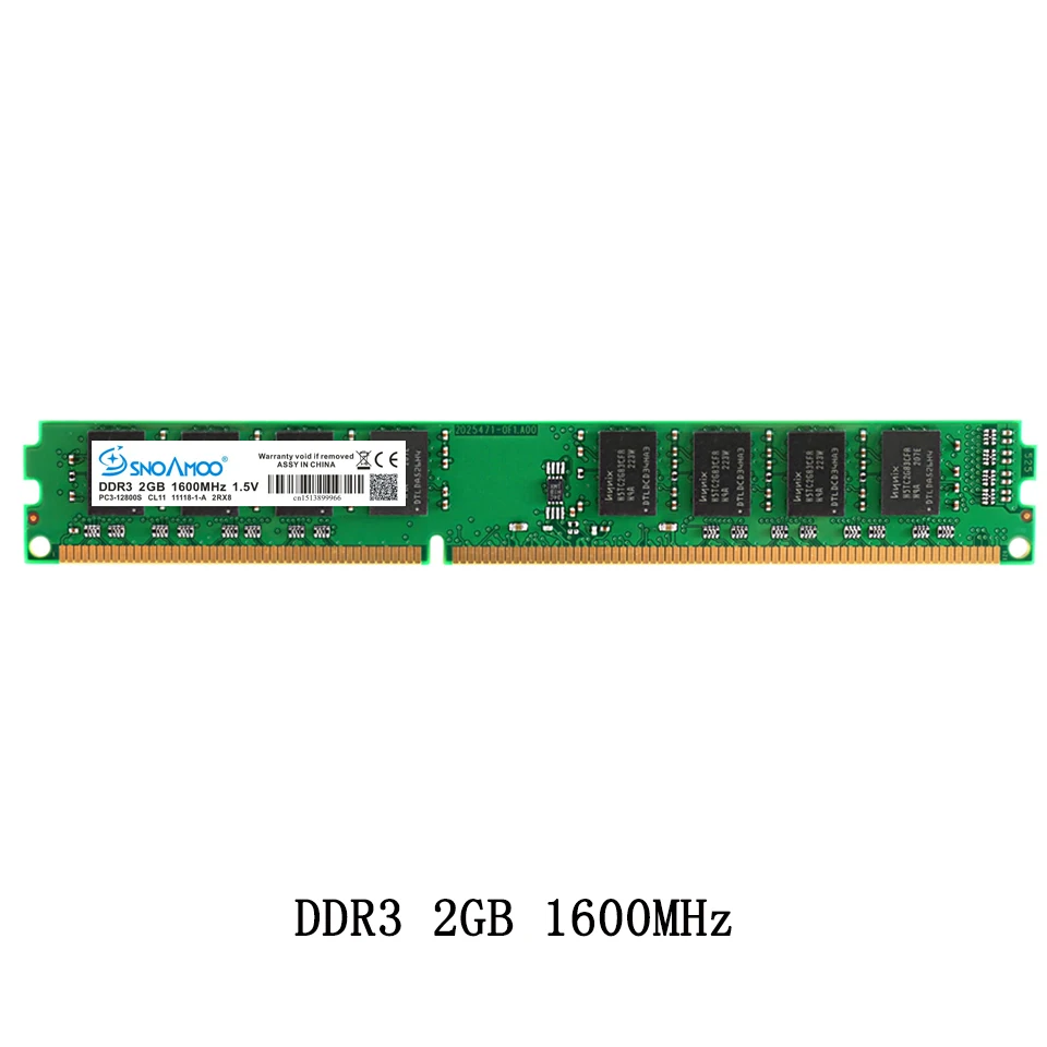 SNOAMOO Настольный ПК ОЗУ DDR3 2 Гб 1600 МГц PC3-12800S CL11 1333 МГц PC3-10600S CL9 4 ГБ 1,5 в Компьютерная память для Intel DIMM гарантия