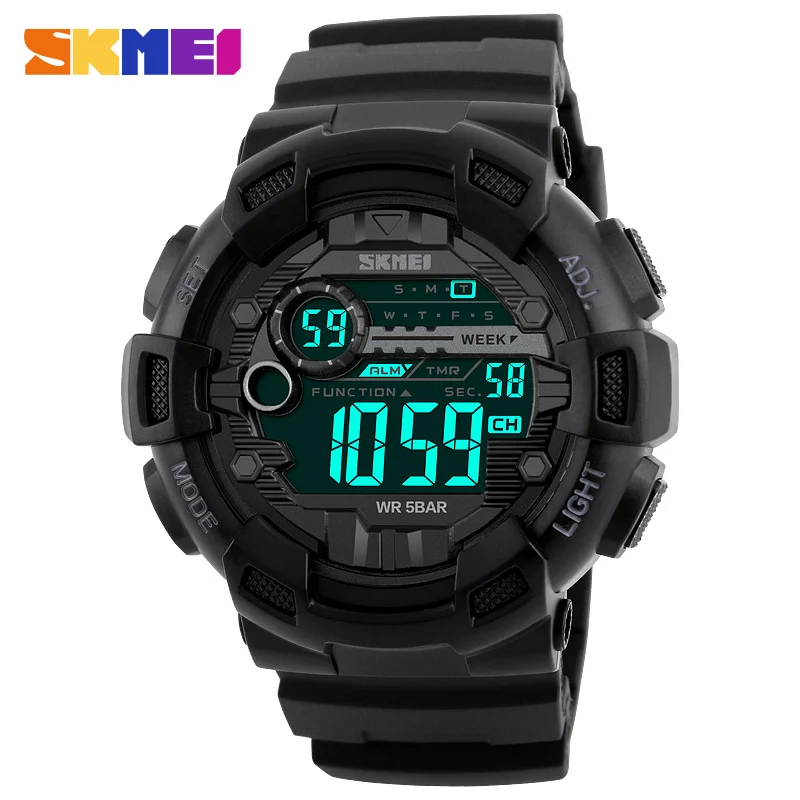 

SKMEI Men Double Time Sports Digital Watch Waterproof Back Light Digital Watches Chronograph Shock Resistant Wristwatches