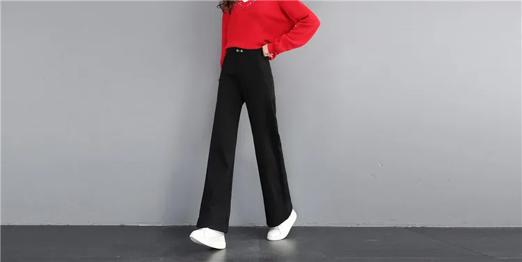 2019 женские джинсы и брюки большого размера с высокой талией джинсы брюки для женщин Свободные повседневные широкие брюки длинные