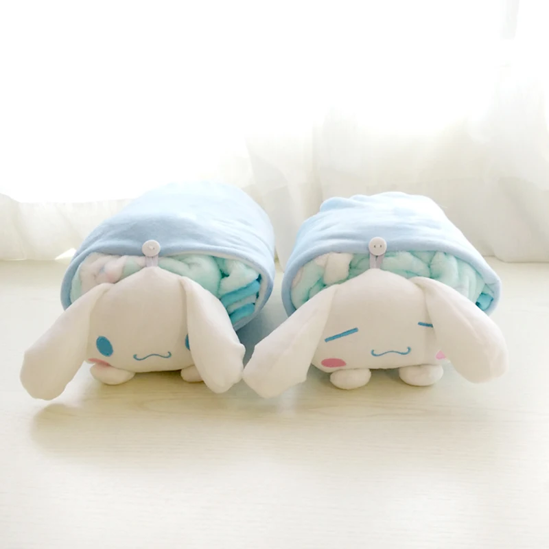 Candice guo plush toy cartoon animal cinnamoroll dog roll blanket lover warm sleeping rest birthday present Christmas gift 1pc
