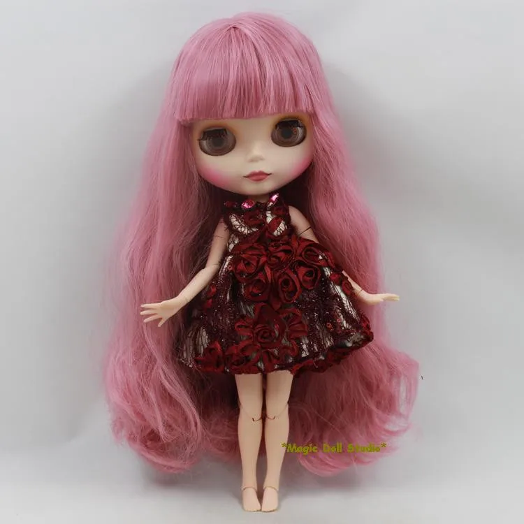 [NBL063] Новинка 11," Кукла Blyth# глубокий розовый длинные волосы BJD NeoBlythe кукла большая голова кукла подходит макияж кукла