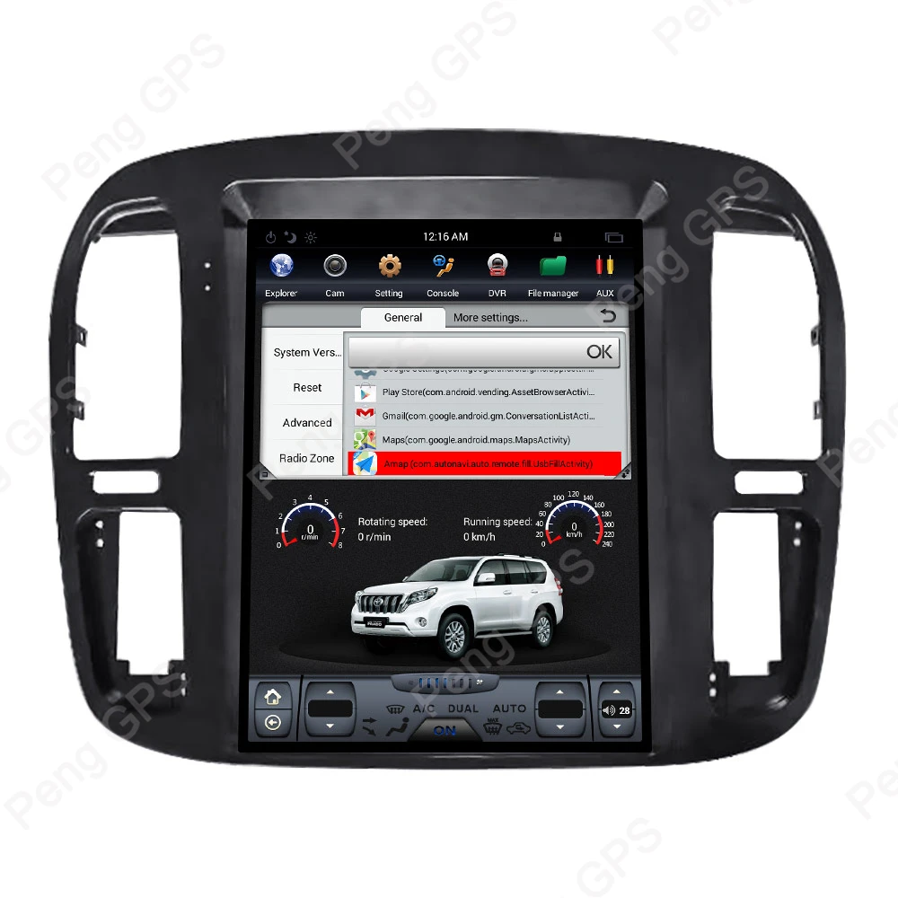 12," ips Android автомобильный gps-навигация, dvd-плеер подходит для Toyota Land Cruiser LC100/TLC 100 1998-2002 Tesla стиль радио Поддержка