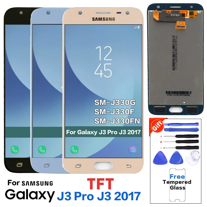 Для Samsung Galaxy J3 J330 J330F SM-J330G ЖК-дисплей сенсорный экран протестированный высококачественный J330 ЖК-экран+ наклейка+ стекло