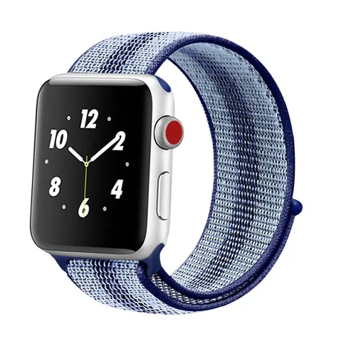 Ремешок для Apple Watch, ремешок для Apple Watch 5, 4, 44, мм, 42 мм, iwatch band 3, 2, 5, 42 мм, 38 мм, Спортивная петля, correa, нейлоновый ремешок для часов - Цвет ремешка: s midnight blue 24