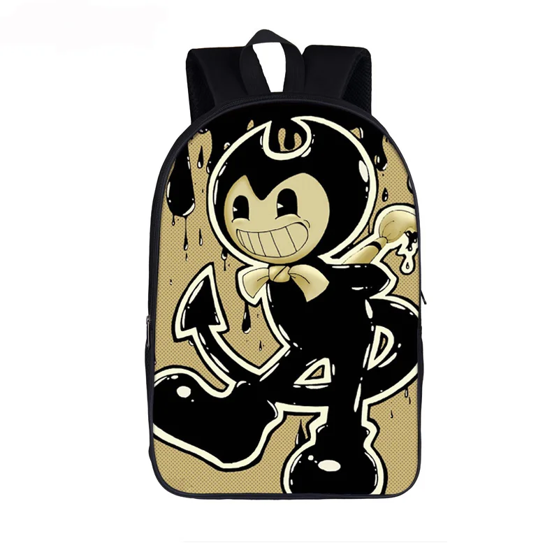 

16 Inch Kids Backpack Bendy And The Ink Machine Children School Bags For Boys Orthopedic Child Boy BookBag Knapsack Mochila