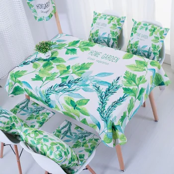 

WLIARLEO New Tablecloth Pastoral Leaves Pattern Green 100% Polyester Table Cover For Wedding manteles para mesa Tafelkleed