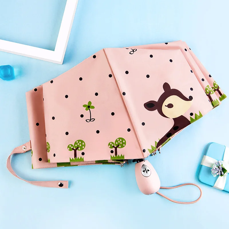 YADA Design Cartoon duck Umbrella Folding Rainy Automatic Umbrella Anti-UV Girls Boys Gift Lovely Animal Elk Umbrella YD200050