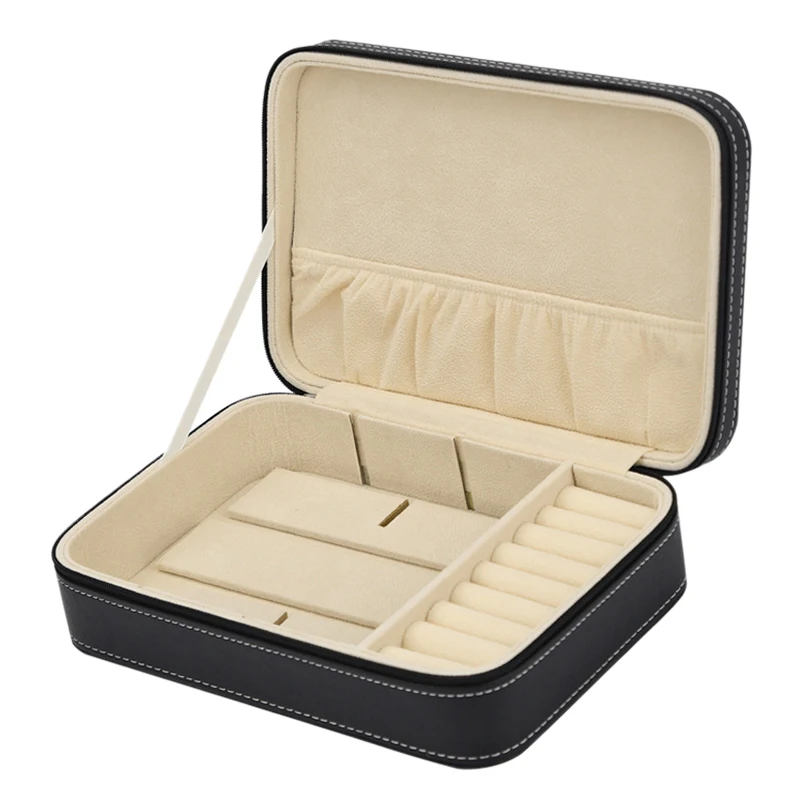 Кожа Multi-function Diy часы коробка для хранения ювелирных изделий с молнией футляр для солнцезащитных очков кольцо подставка для серьг и