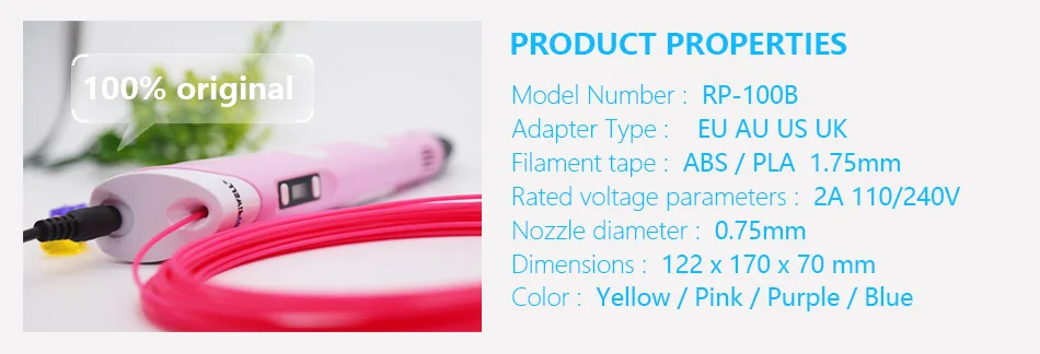 myriwell 3D Ручка 3d Ручка для печати с PLA и ABS нитью с экраном дисплея++ подставка для ручек+ 20 листов узора