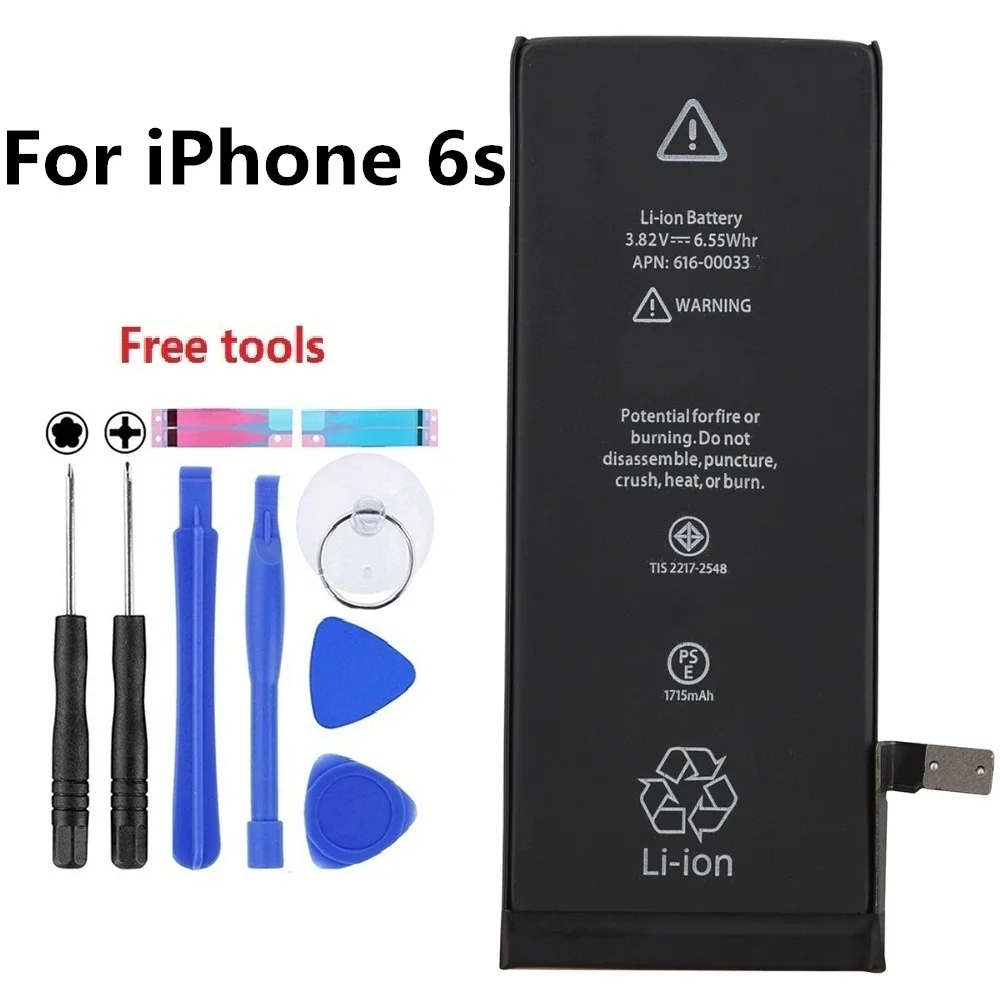 

1715mAh for iphone 6S i6S battery Internal Battery Replacement for iPhone 6S Battery + Repair Tools