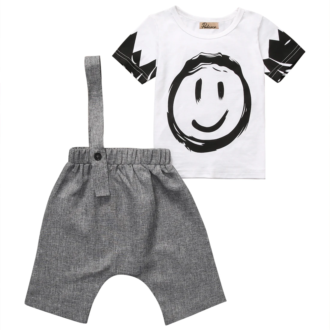 

2PCS Kids Boys Clothes 2017 NEW Short Sleeve Cotton Tops T-shirt Harem Pants Summer Handsome Outfits Set for Kids Boys 2-7Y
