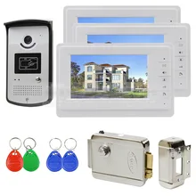 DIYSECUR 7 pulgadas Video de la Puerta Portero 1V3 700TVL Sistema de Cámara Del Monitor RFID Keyfob Abre
