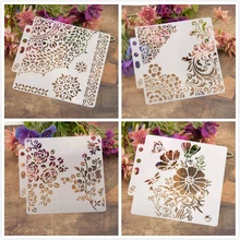 Nova 4 Pçs/lote 13cm 5.1 "1/4 Camadas de Borda Círculo DIY Template Stencils Pintura Coloração Embossing Recados Álbum de fotos Decorativo