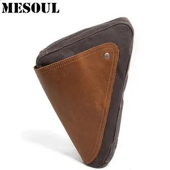 

Men's Messenger Bags Canvas Shoulder Bag Vintage Casual Leather Travel Triangle Bag Military Waterproof Crossbody Bags For Men