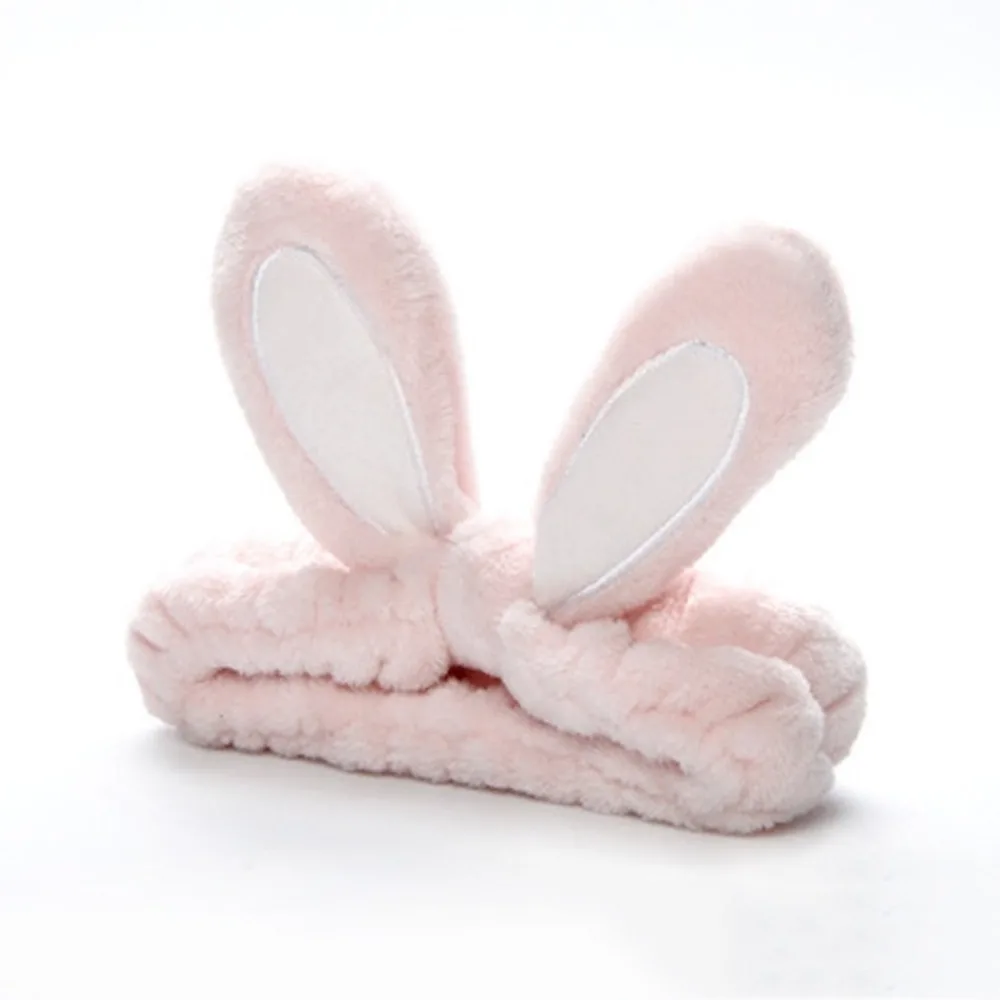 Lovely Elastic Coral Fleece Ears Headband for Women Girls Makeup Face