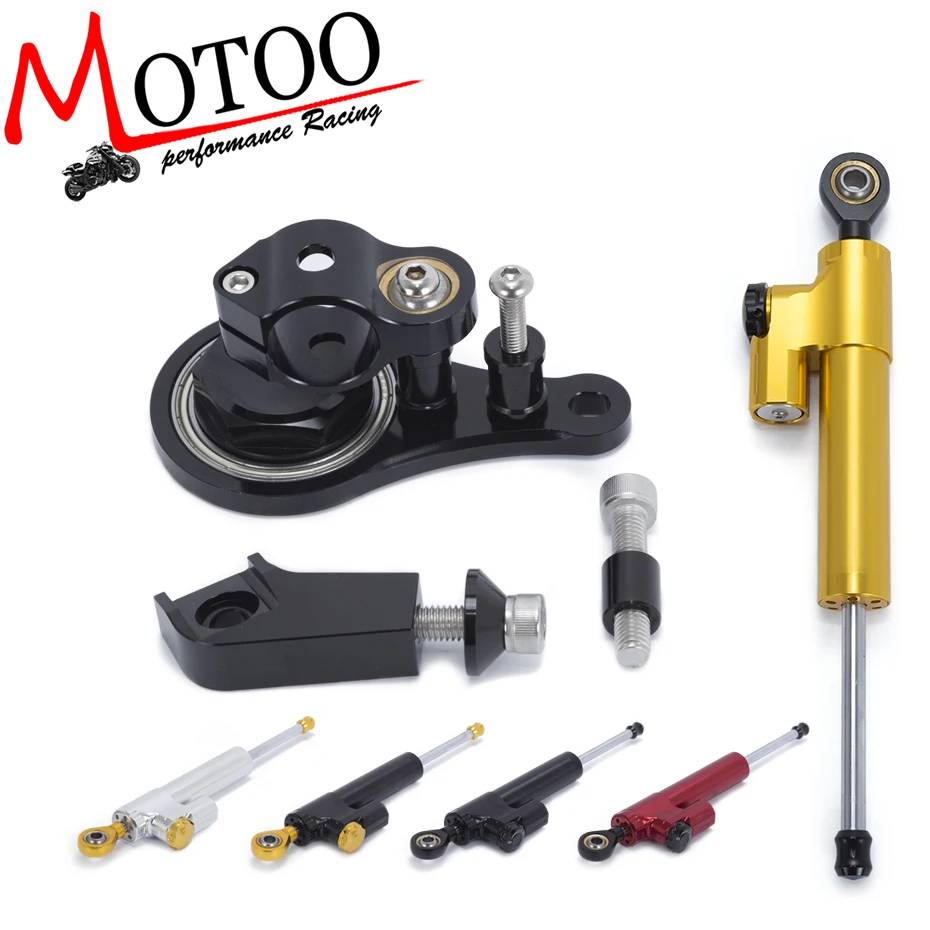 

Motoo - Motorcycle Full set CNC Steering Damper Stabilizerlinear Linear Stabilizer Bracket kit For Kawasaki ZX6R 2005-2006 ZX-6R