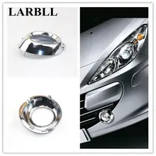 LARBLL Coppia Chrome Anteriore Sinistro e Destro lampada Della Luce di Nebbia Telaio di copertura trim Decorazione Per Peugeot 307