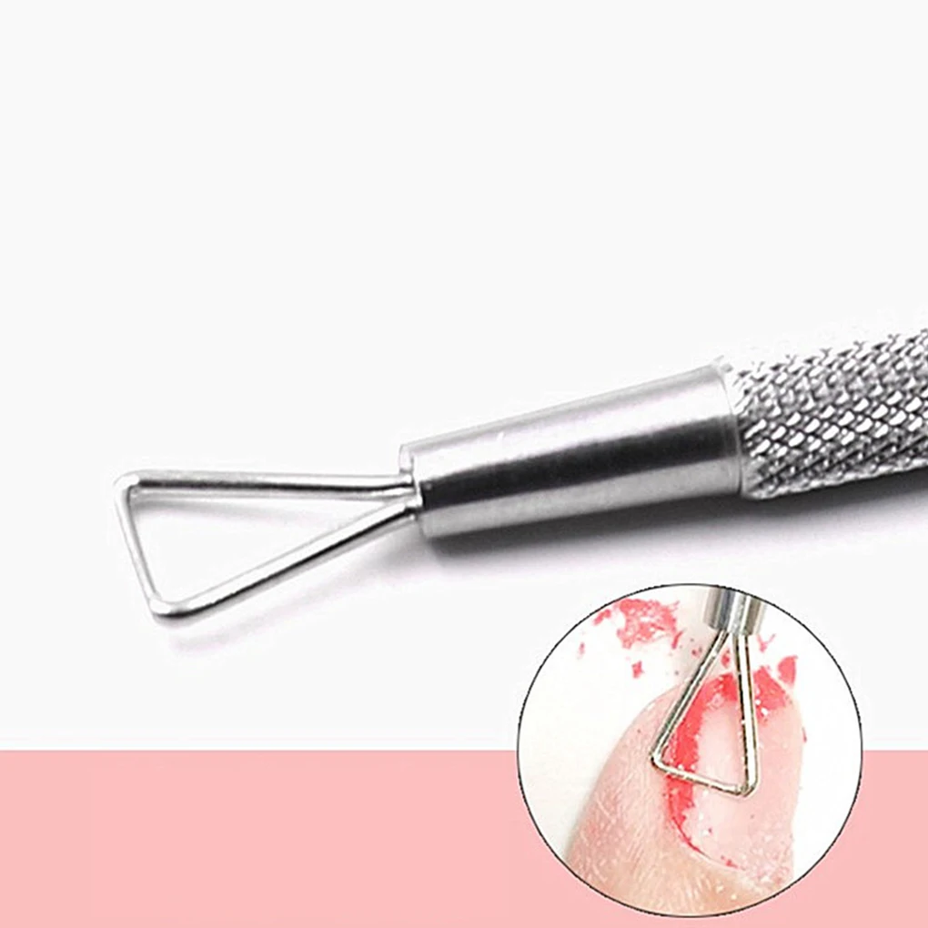 1PC Portable Stainless Steel Cuticle Pusher Trimmer Nail Cuticle Remover Pen Dead Skin Impulse