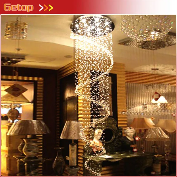 

Best Price Duplex Stairs K9 Crystal Chandelier Single Spiral Crystal Lamp Villa Chandelier Lustres de cristal lustres Lighting
