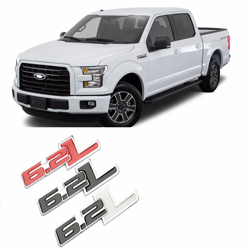 

6.2L Metal Emblem Tailgate Fender Trunk Badge Fit For Ford F150 Raptor Chevy GMC