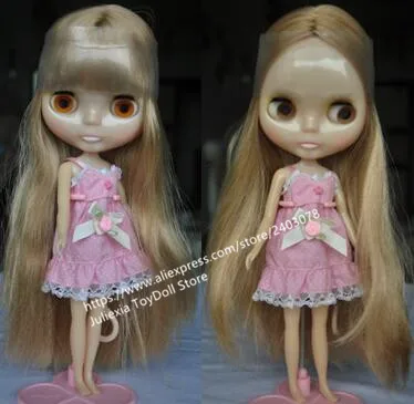 

nude Blyth doll, light golden long hair, transparent skin face, be fit for customize doll, M15