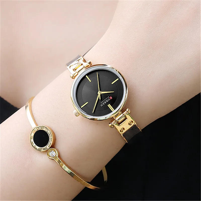 CURREN Модные женские часы Лидирующий бренд Роскошные женские наручные часы для девочек браслет из нержавеющей стали классические повседневные женские часы 9058