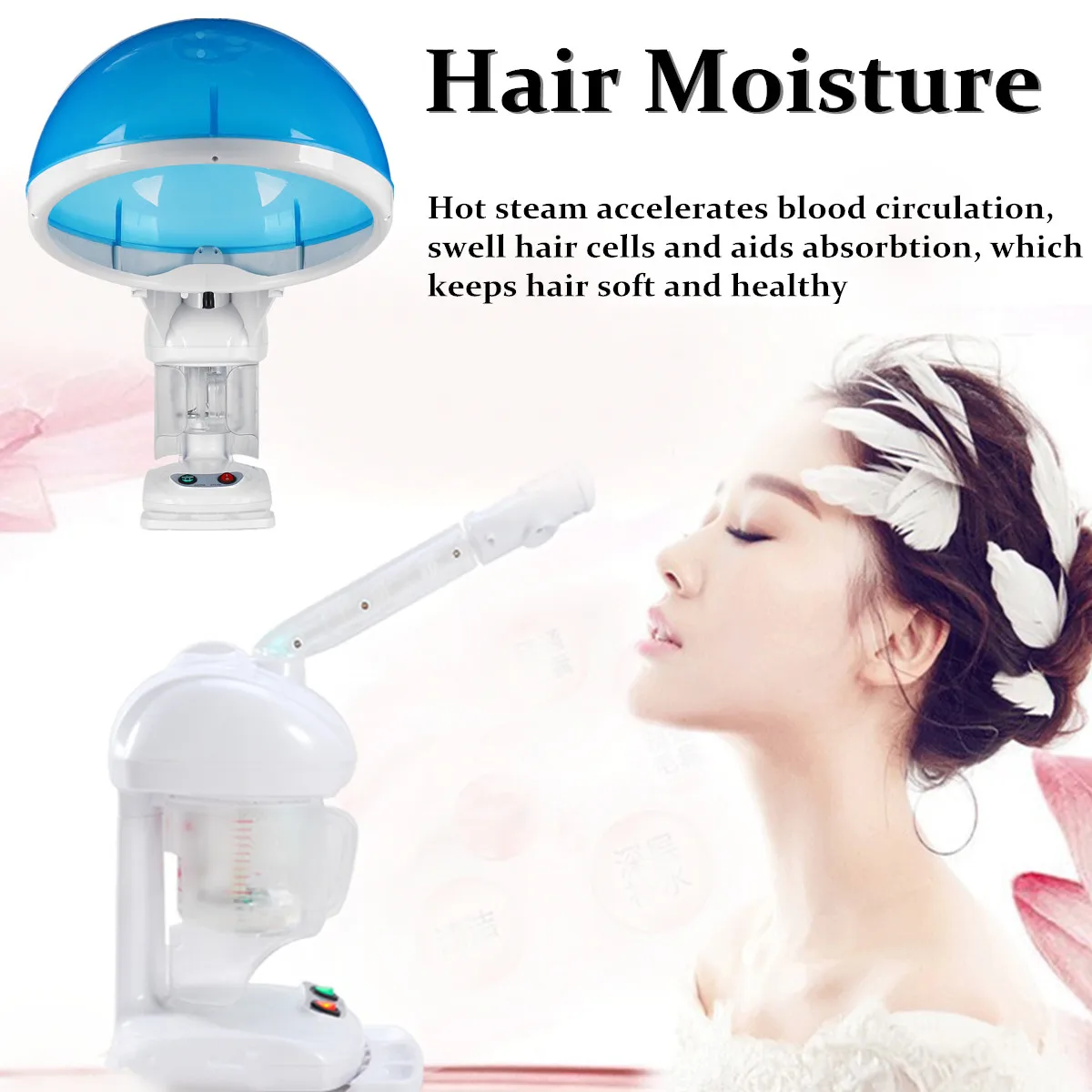 

2 In 1 Facial & Hair Steamer Salon Home Sauna Vaporizer Ozone Aroma Herbal Aromatherapy Hot Mist SPA Skin Care Oil Treatment