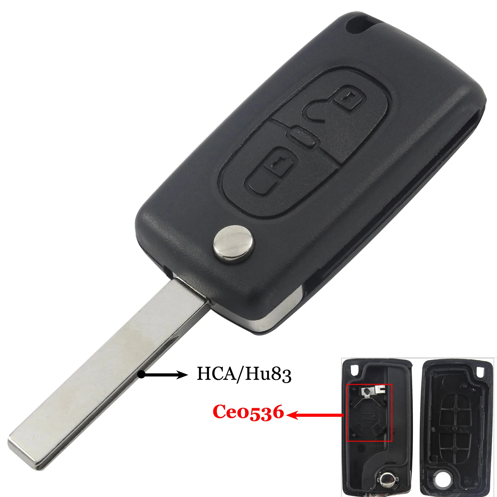 Jingyuqin 2-Button Flip Folding Key Case Blank Shell