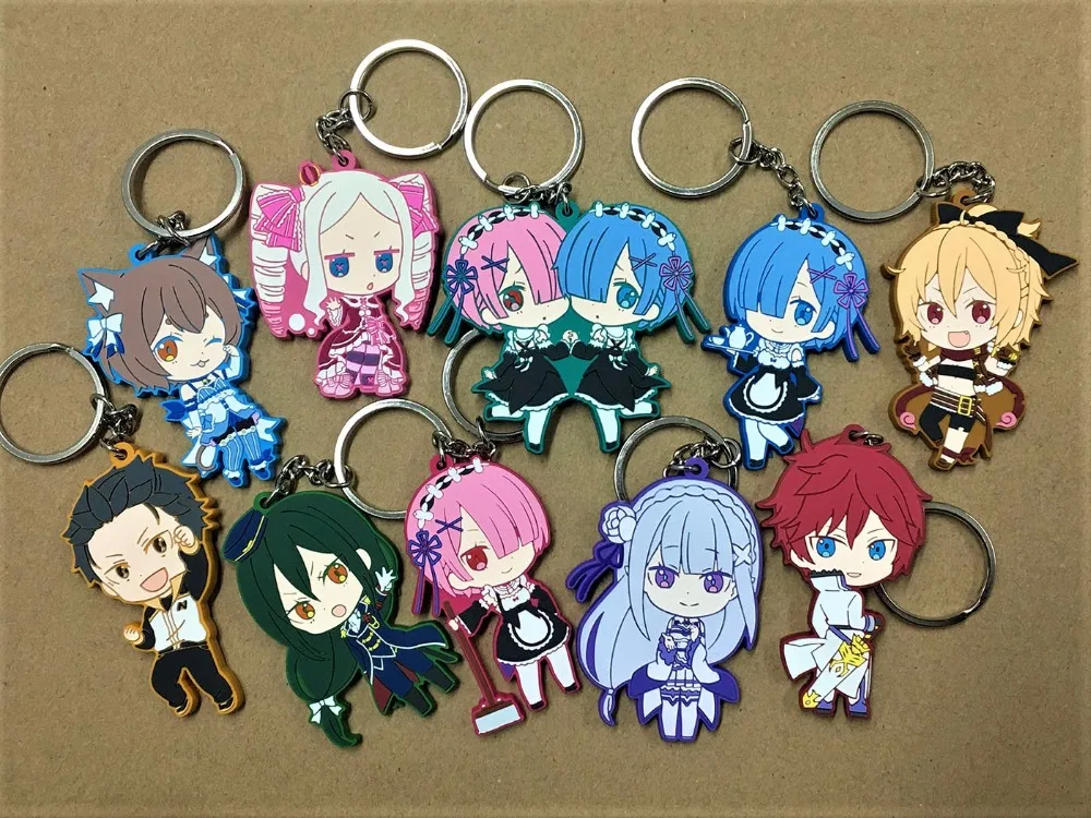 

10PCS/LOT random sent Japanese anime figure Re: Lifein a different world from zero rubber mobile phone charms/keychain