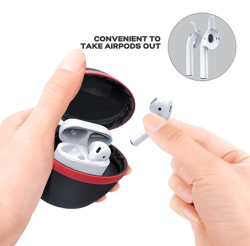 JOEAIS Protective Hard Case Shell EVA Skin and Cover Portable Earphones Accessories for Apple Airpods Air Pods Black  (3)