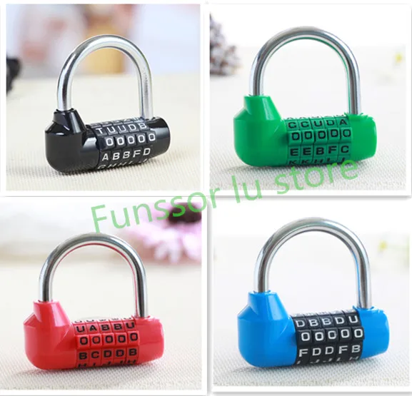 

Shackle Five Digit Number Wordlock Word Combination Security Padlock Hardened Steel Plastic Shell High Quality