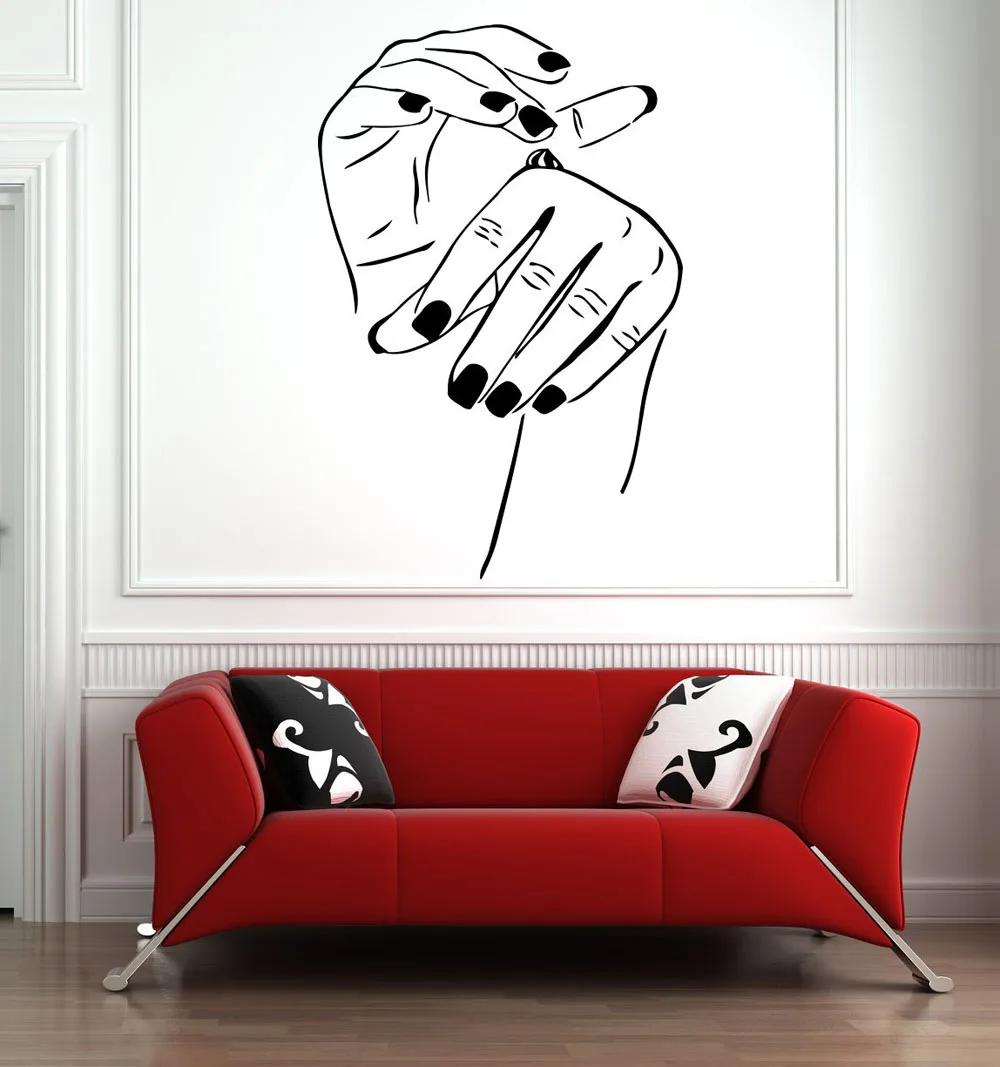 Beauty Salon Wall Decal Art Nail Home Decor Vinyl Beauty Salon Wall Stickers Vinyl Beauty Salon Waterproof Removable B009