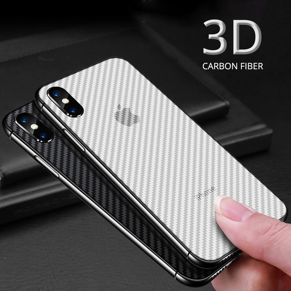 

3D Anti-fingerprint Carbon Fiber for iPhone XS XR XS MAX Back Screen Protector Sticker Protective Film for iPhone 6 6s 7 8 Plus