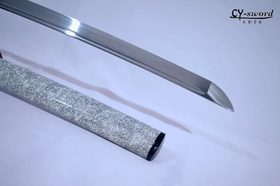 1060 STEEL oil quenching clay tempering golden blade handmade katana sword