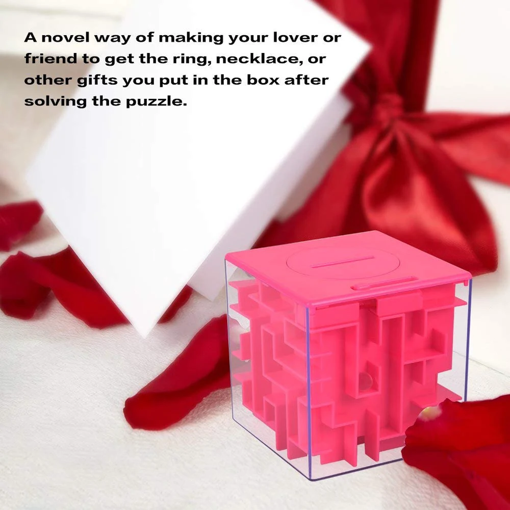 3D куб головоломка деньги Лабиринт банк Копилка для монет Чехол для коллекции коробка забавная игра в голову детские игрушки для детей интеллектуальное улучшение
