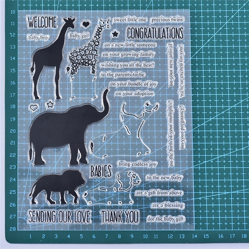 

InLoveArts 14*18cm Animal Words Clear Stamps Set Scrapbooking New 2019 Album Embossing Silicone Transparent Stamp Stencils