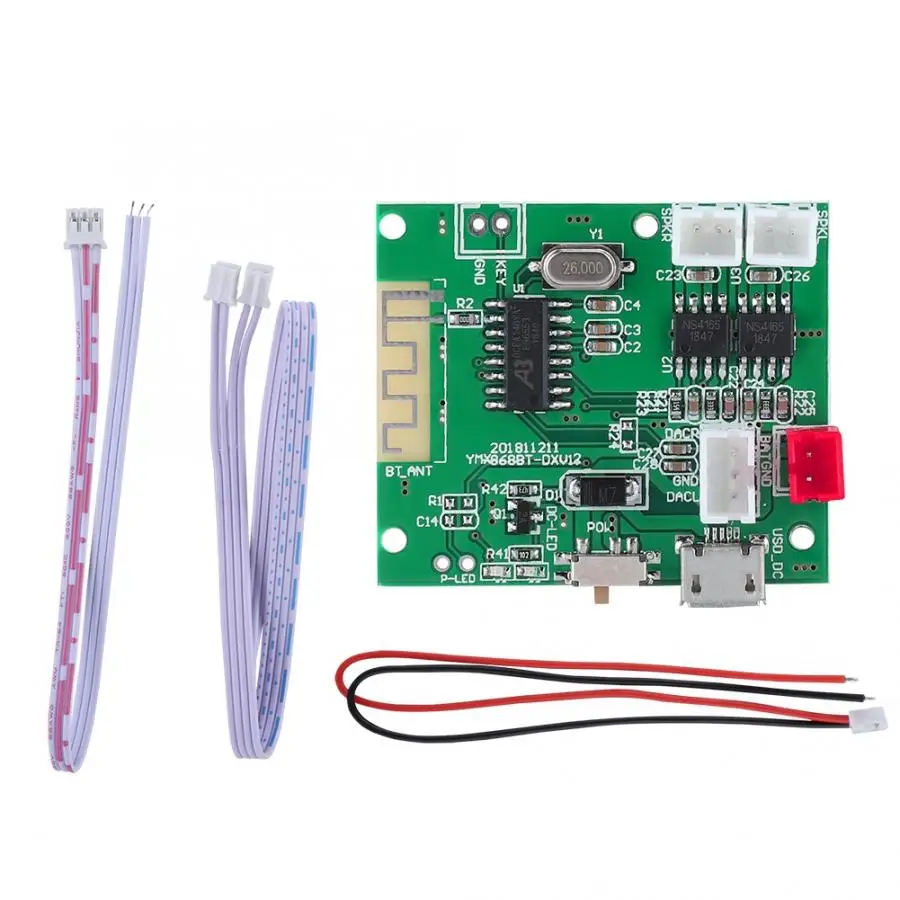 

New 2019 3.7V-5V Bluetooth 5.0 2*5W Amplifier Board AUX Audio Input Power Amplifier Board 3.7V-5V