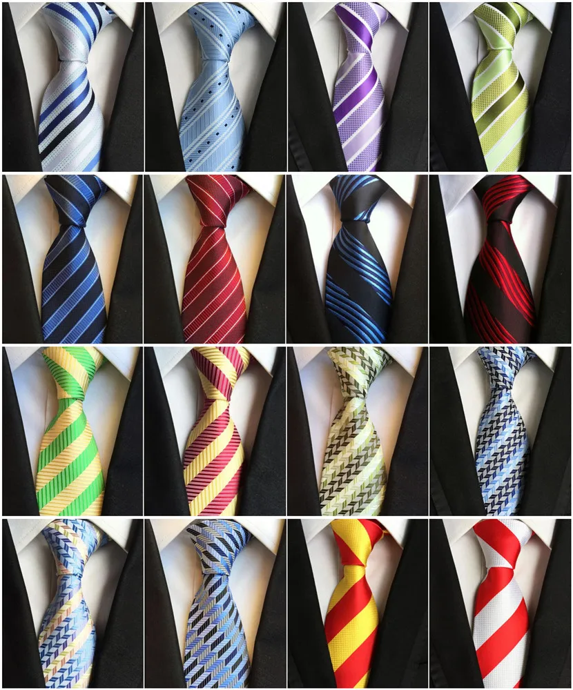 

2019 New Classic Stripe 100% Silk Mens Ties New Design Neck Ties 8cm Striped Ties for Men Formal Business Wedding Party Gravatas