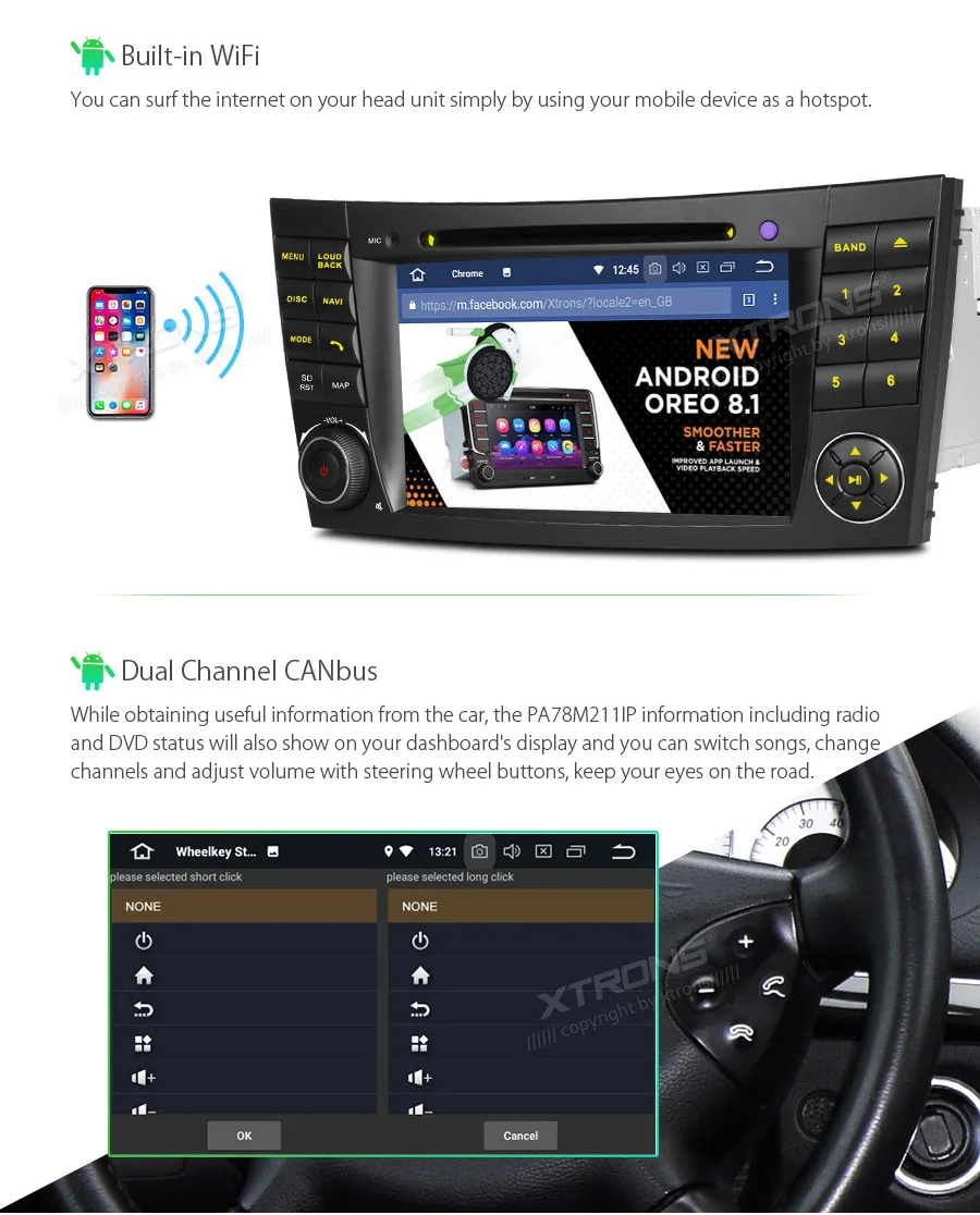 Flash Deal 7" Android 8.1 Car Multimedia DVD Navigation GPS RCA Radio for Mercedes-Benz E-Class W211 2002-2008 & CLS-Class W219 2005-2006 13