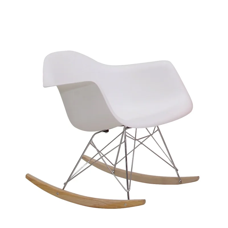 New York Design пластмассовое кресло-качалка с металлической рамкой/рокер с деревянными изогнутыми полосами