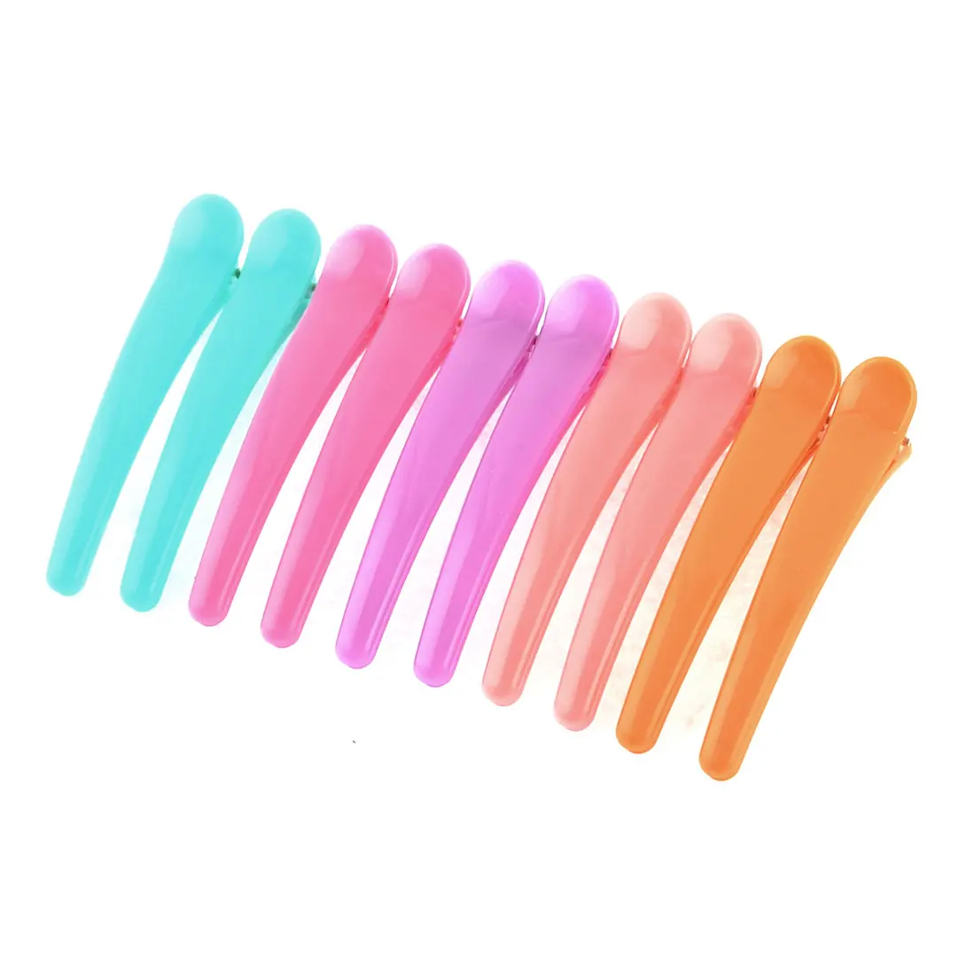 10 Pcs 95Mm Long Colorful Plastic Prong Alligator Teeth Bows Hair Clips
