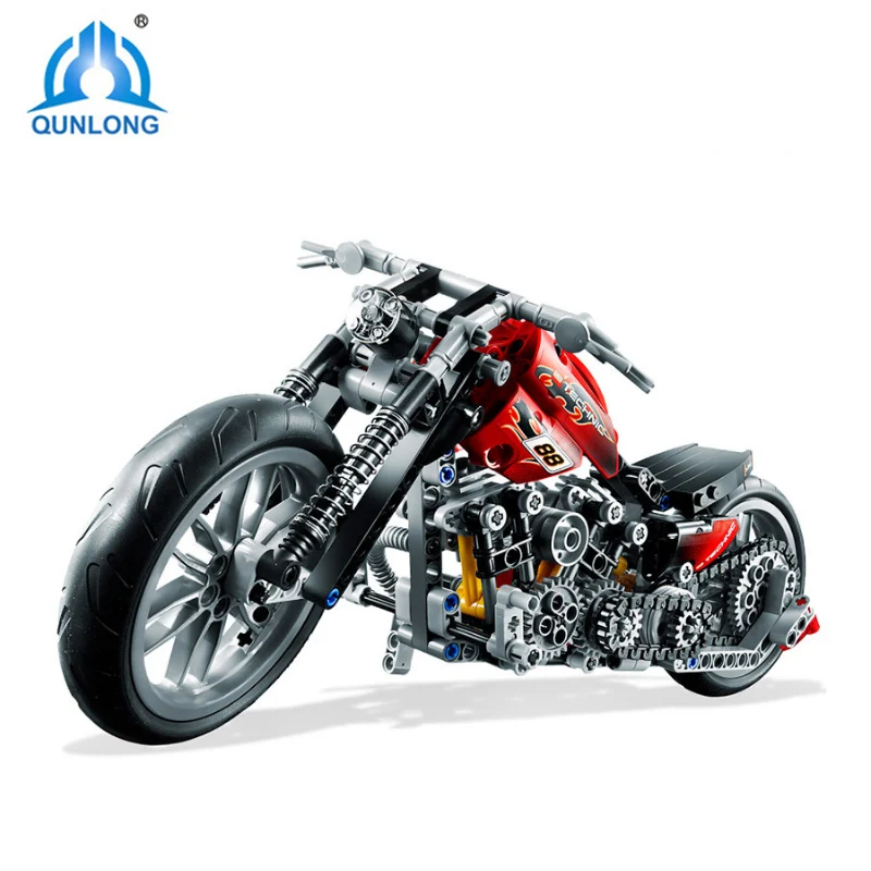 

Qunlong 378Pcs/set Decool 3354 Technic Motorcycle Exploiture Model Harley Vehicle Model Building Bricks Block Toy For Kids Gift