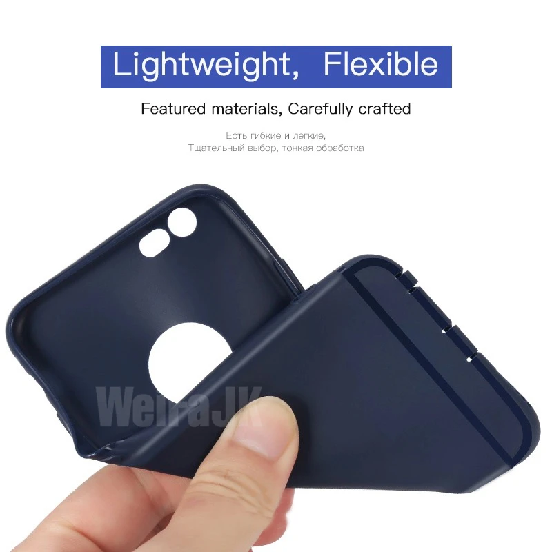 WeiFaJK Luxury Phone Case for iPhone 5s 5 6 6s 7 Plus Case Matte Silicone Soft TPU 360 Cover for Apple iPhone 7 6 6s Plus Cases