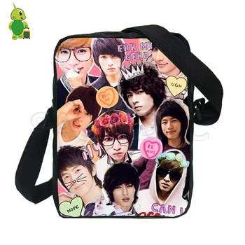 

Kpop U-kiss Lee Kiseop Overlay Printing Mini Messenger Bags Boys Girls Travel Shoulder Bags Women Men Fashion Small Handbags
