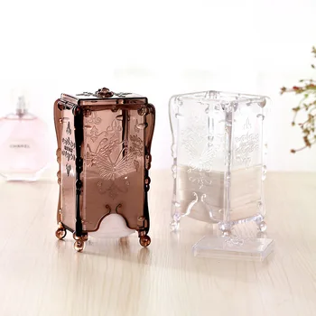 

1pcs New Creative Removable Best Plastic Cotton Pad Dispenser Storage Holder Box Case Transparent Dust Free Cosmetic Case